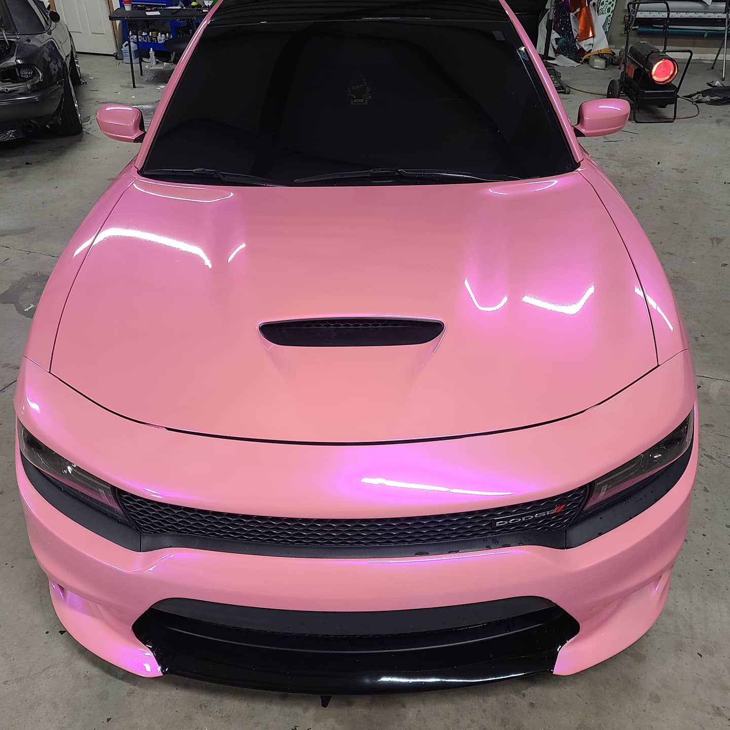Pink-wrapped Dodge Charger by Midco Wraps in Haltom City, TX